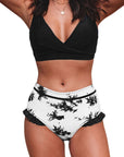 Black Sexy Solid Criss Cross Top Highwaist Swimsuit