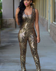 Criss Cross Sequin Jumpsuit
