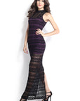 Purple Lace Maxi Dress