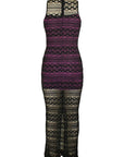 Purple Lace Maxi Dress