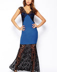 Blue Lace Maxi Dress