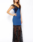 Blue Lace Maxi Dress