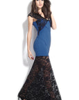 Blue Lace Maxi Dress
