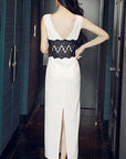 Mason Pearl White V Neck Dress