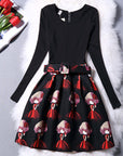 Black Doll Print Dress