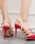 Elowyn Pointed Riveted High Heels