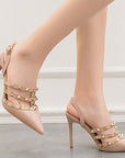 Elowyn Pointed Riveted High Heels