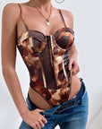 Printed Corset Leotard