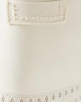 VERV Sondra Beige Beaded Knit Pleated Maxi Dress