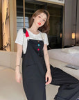 Korean Style Bib Jumpsuit Set