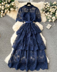 Eyelet Belted Dress