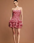 Marylene Floral 3D Folds Mini Dress