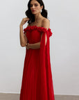 Chiffon sexy long dress rose stereoscopic maxi dress