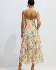 Multicolor Lace Embroidery Maxi Dress