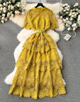 Eyelet Belted Dress