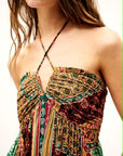VERV Multicolor Boho Halter Maxi Dress