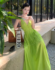 Green Backless Dress