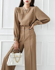 Wide Leg Formal Pant Coord Set