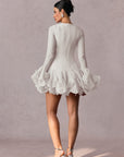 Trumpet Sleeves Short Ruffles Dress