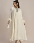 Heather Pleated Luxe Maxi Dress