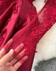 Sindrella Maroon Lace Dress-SL