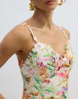 Multicolor Lace Embroidery Maxi Dress