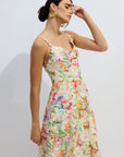 Multicolor Lace Embroidery Maxi Dress