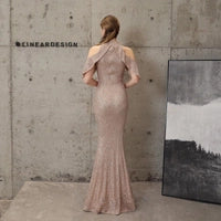 Sequin Cold Shoulder Maxi Gown