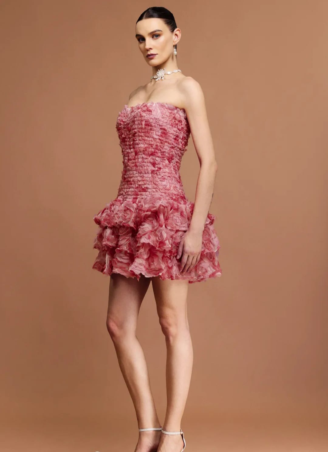Marylene Floral 3D Folds Mini Dress