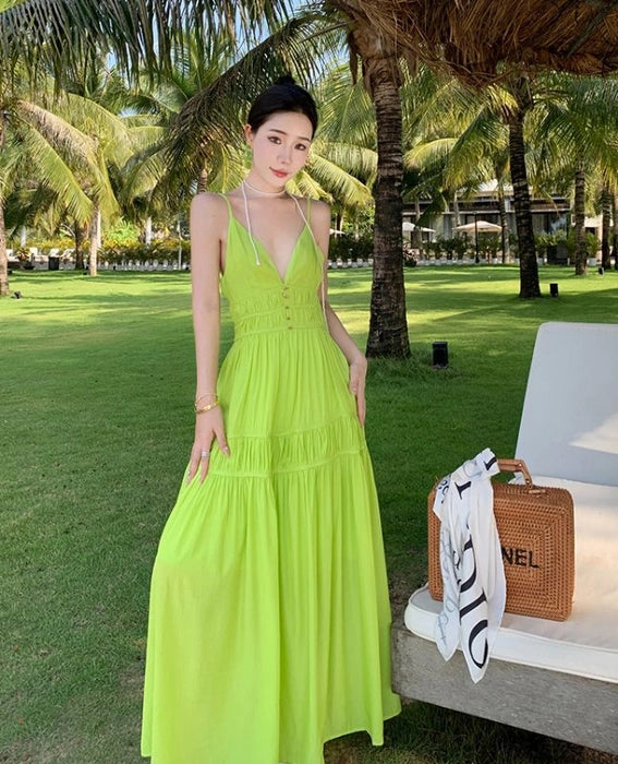 Green Backless Dress