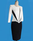 Monochrome Zipper Midi Dress