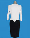 Monochrome Zipper Midi Dress