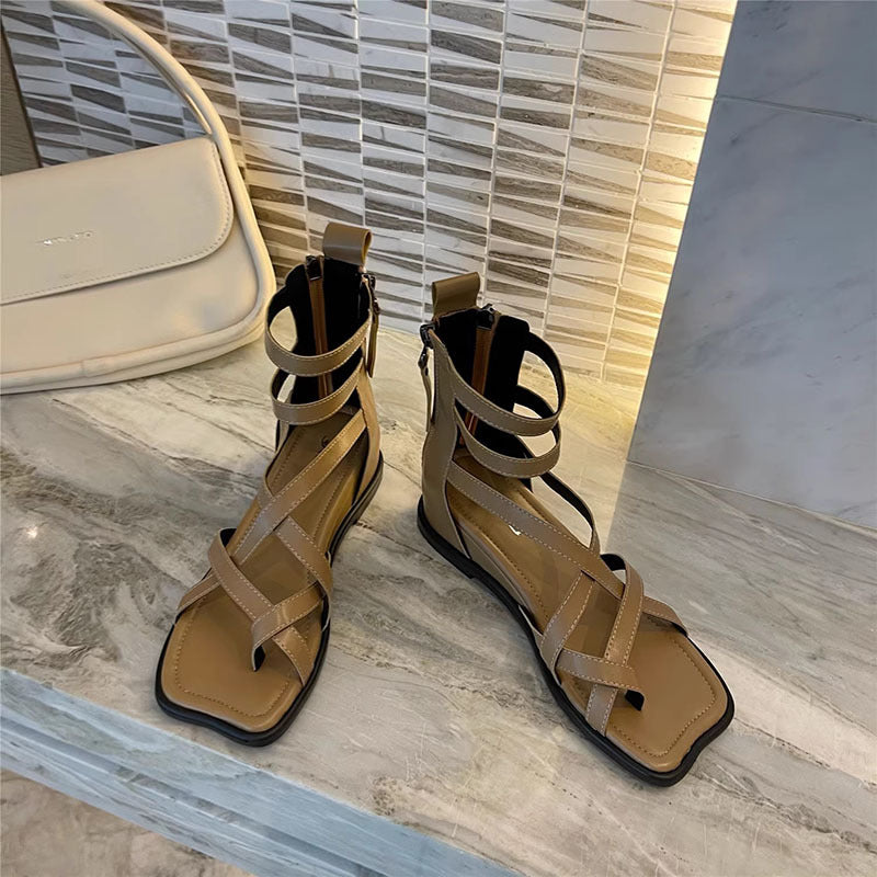 VERV Sloane Khaki Strappy Gladiators