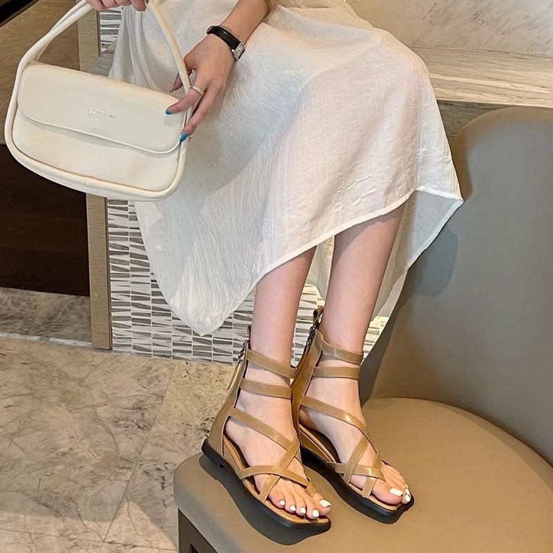 VERV Sloane Khaki Strappy Gladiators