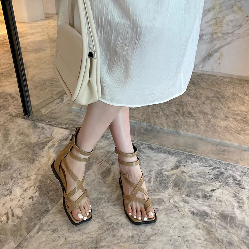 VERV Sloane Khaki Strappy Gladiators