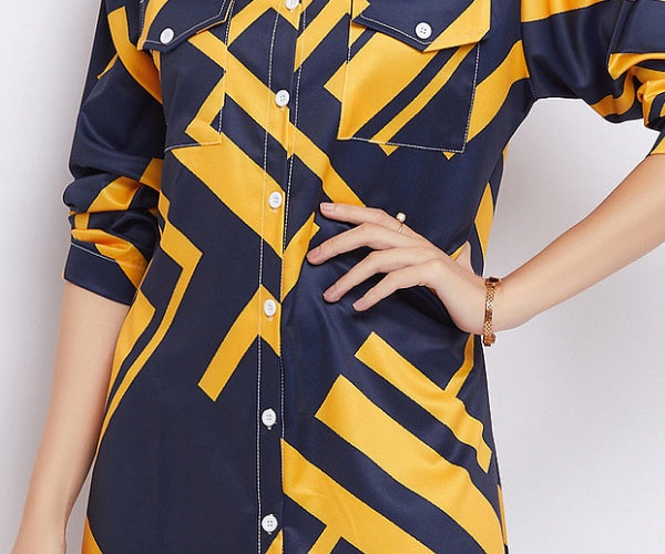 Dakota Printed Long Shirt Dress