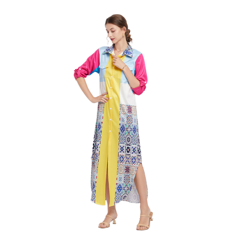 Dakota Printed Long Shirt Dress