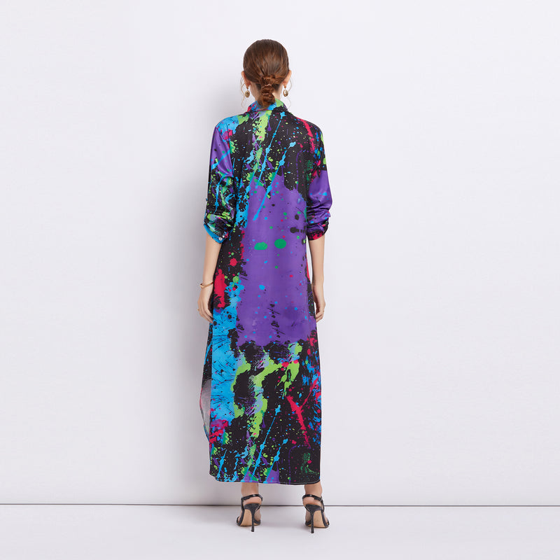 Dakota Printed Long Shirt Dress