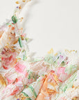 Multicolor Lace Embroidery Maxi Dress