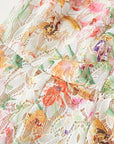 Multicolor Lace Embroidery Maxi Dress