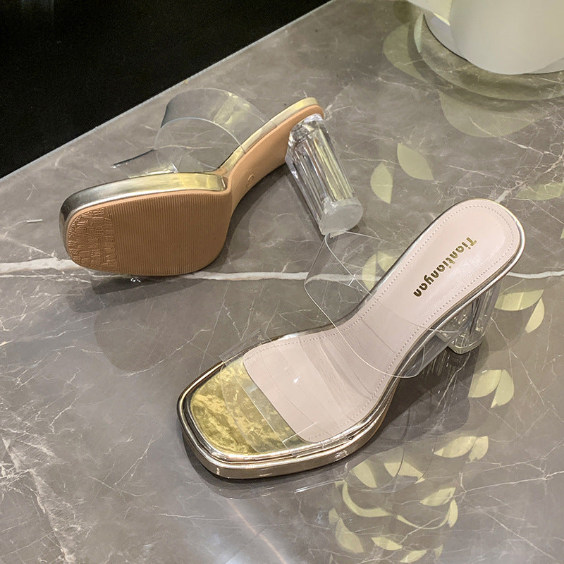 Transparent high heels