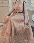 Beige Polka Dots High Waist Dress