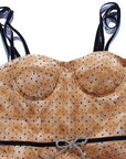 Beige Polka Dots High Waist Dress
