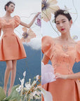 Orange Lotus Petal Dress