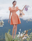Orange Lotus Petal Dress