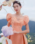 Orange Lotus Petal Dress