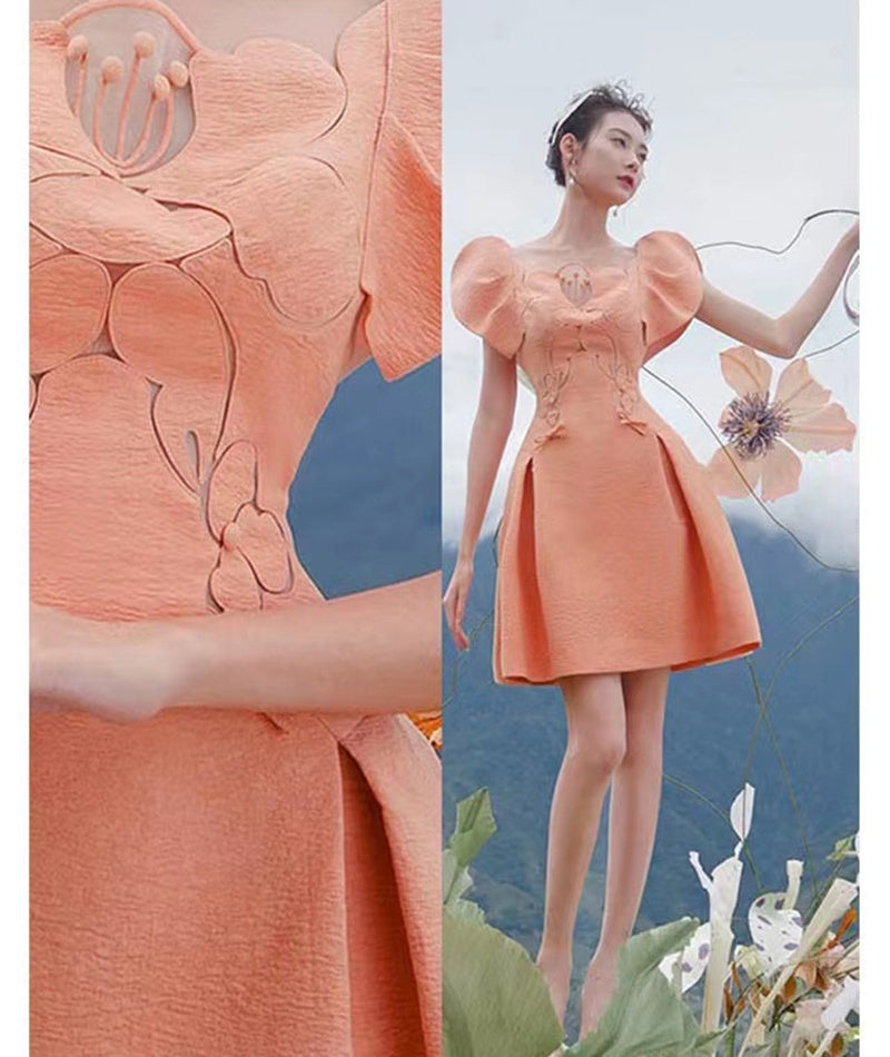 Orange Lotus Petal Dress