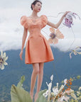 Orange Lotus Petal Dress