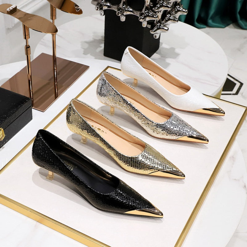 Madison Textured Kitten Pumps