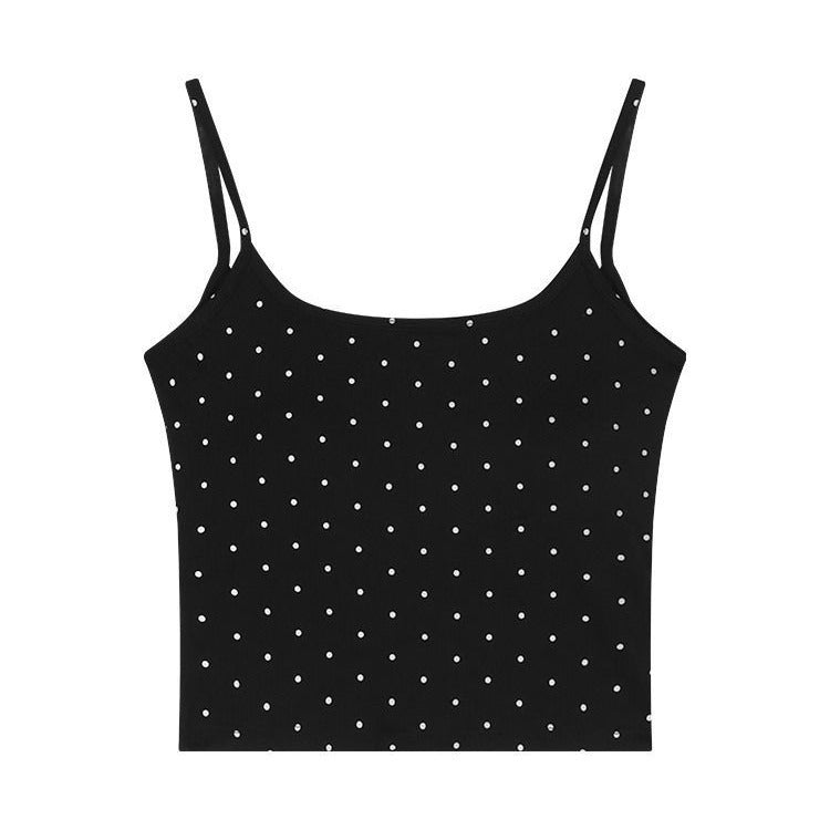 Emerson Low Back Buit-In Bra Polka Top